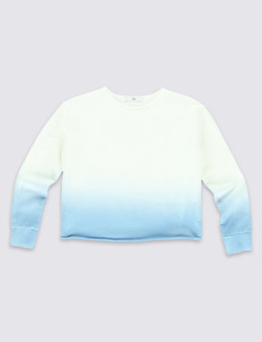 Pure Cotton Dip Dye Sweat Top (5-14 Years) Image 2 of 3