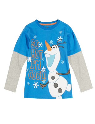 Pure Cotton Disney Frozen Olaf T-Shirt (1-6 Years) Image 2 of 3