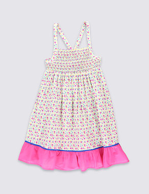 Pure Cotton Ditsy Dress (5-14 Years) Image 2 of 3