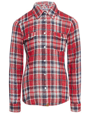 Pure Cotton Ditsy Floral & Checked Shirt Image 2 of 6