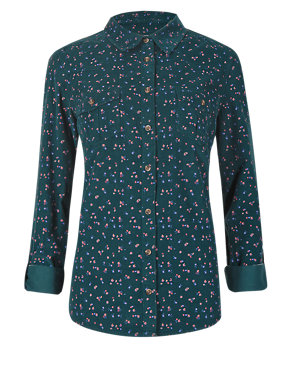 Pure Cotton Ditsy Floral Corduroy Shirt Image 2 of 4