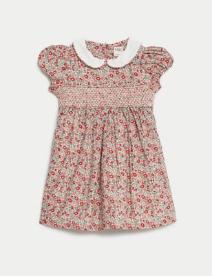 Pure Cotton Ditsy Floral Dress (0-3 Yrs) Image 2 of 5