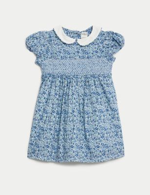 Pure Cotton Ditsy Floral Dress (0-3 Yrs) Image 2 of 4