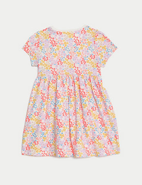 Pure Cotton Ditsy Floral Dress (0-3 Yrs) Image 2 of 3