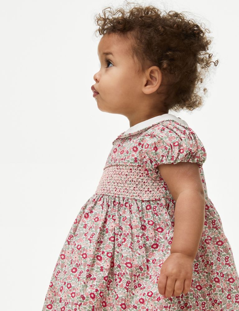 Pure Cotton Ditsy Floral Dress (0-3 Yrs) 1 of 5