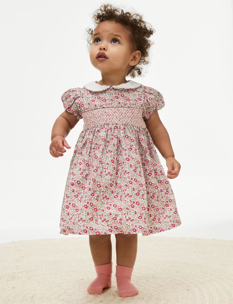 Pure Cotton Ditsy Floral Dress (0-3 Yrs) | M&S Collection | M&S