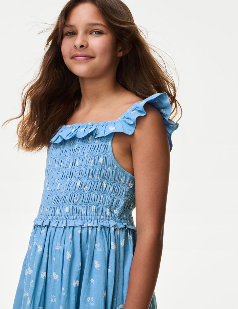 Pure Cotton Ditsy Floral Dress (6-16 Yrs) 3 of 4
