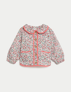 Pure Cotton Ditsy Floral Jacket (0-3 Yrs) Image 2 of 7