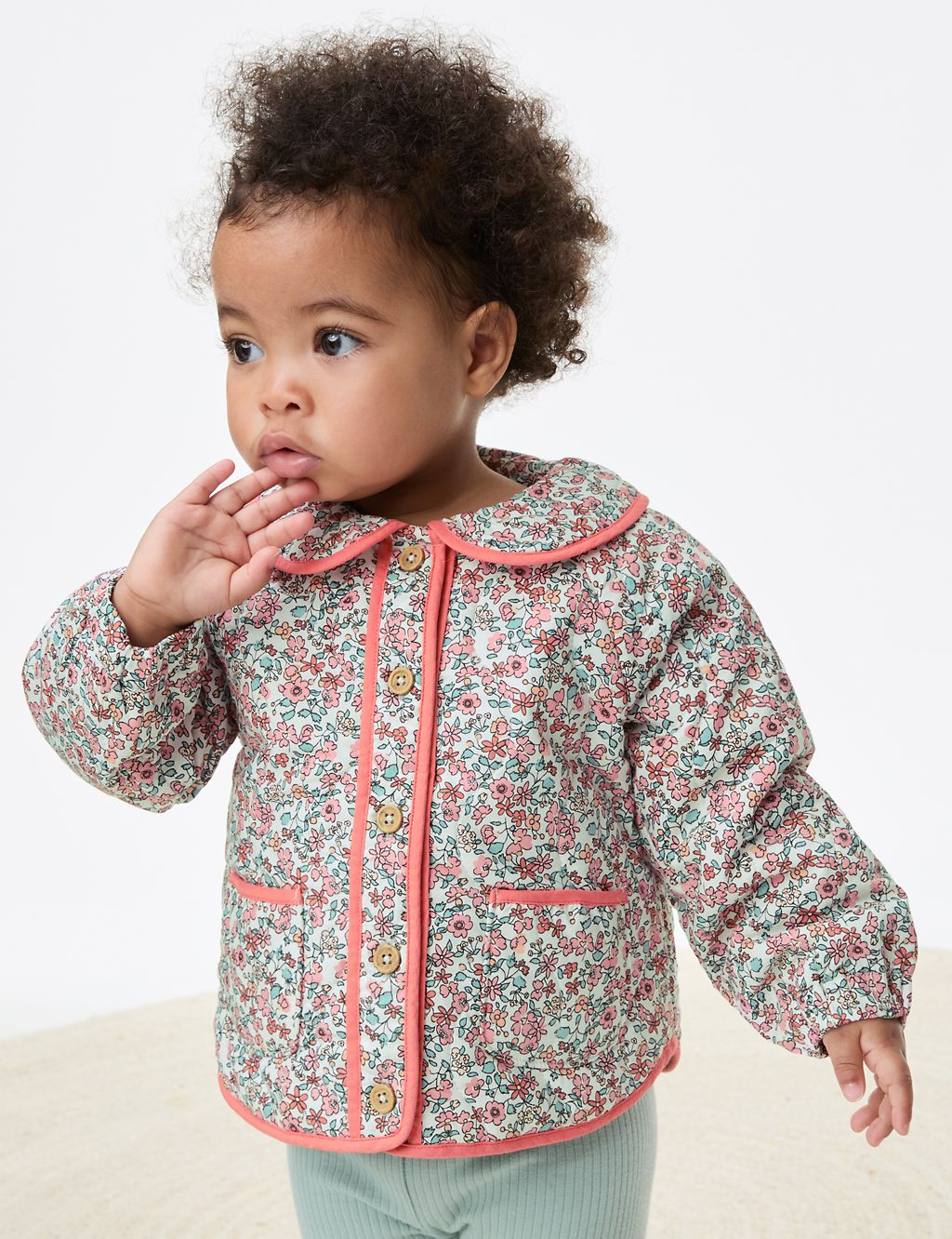 Pure Cotton Ditsy Floral Jacket (0-3 Yrs) 3 of 7
