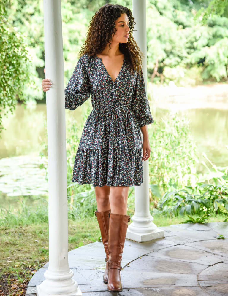 Skater dress with new arrivals knee high boots