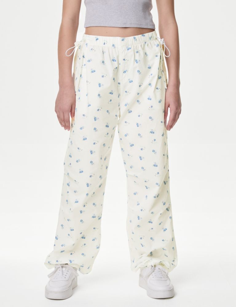 Pure Cotton Ditsy Floral Parachute Trousers (6-16 Yrs) 4 of 5