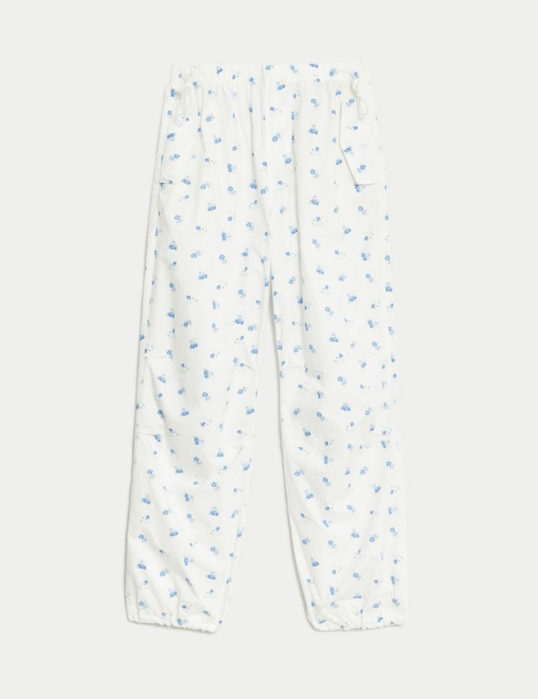 Pure Cotton Ditsy Floral Parachute Trousers (6-16 Yrs) 2 of 5