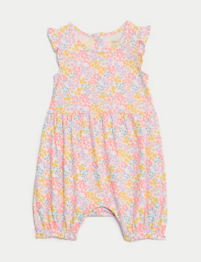Pure Cotton Ditsy Floral Romper (0-3 Yrs) Image 2 of 5