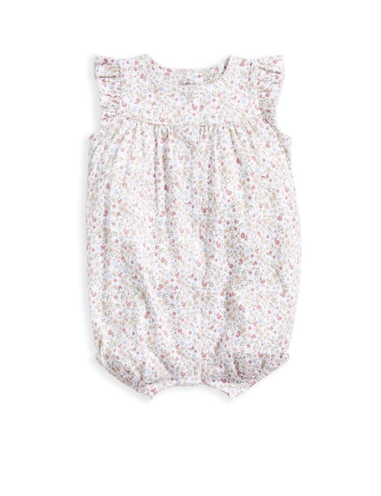 Pure Cotton Ditsy Floral Romper (7lbs-12 Mths) 2 of 3