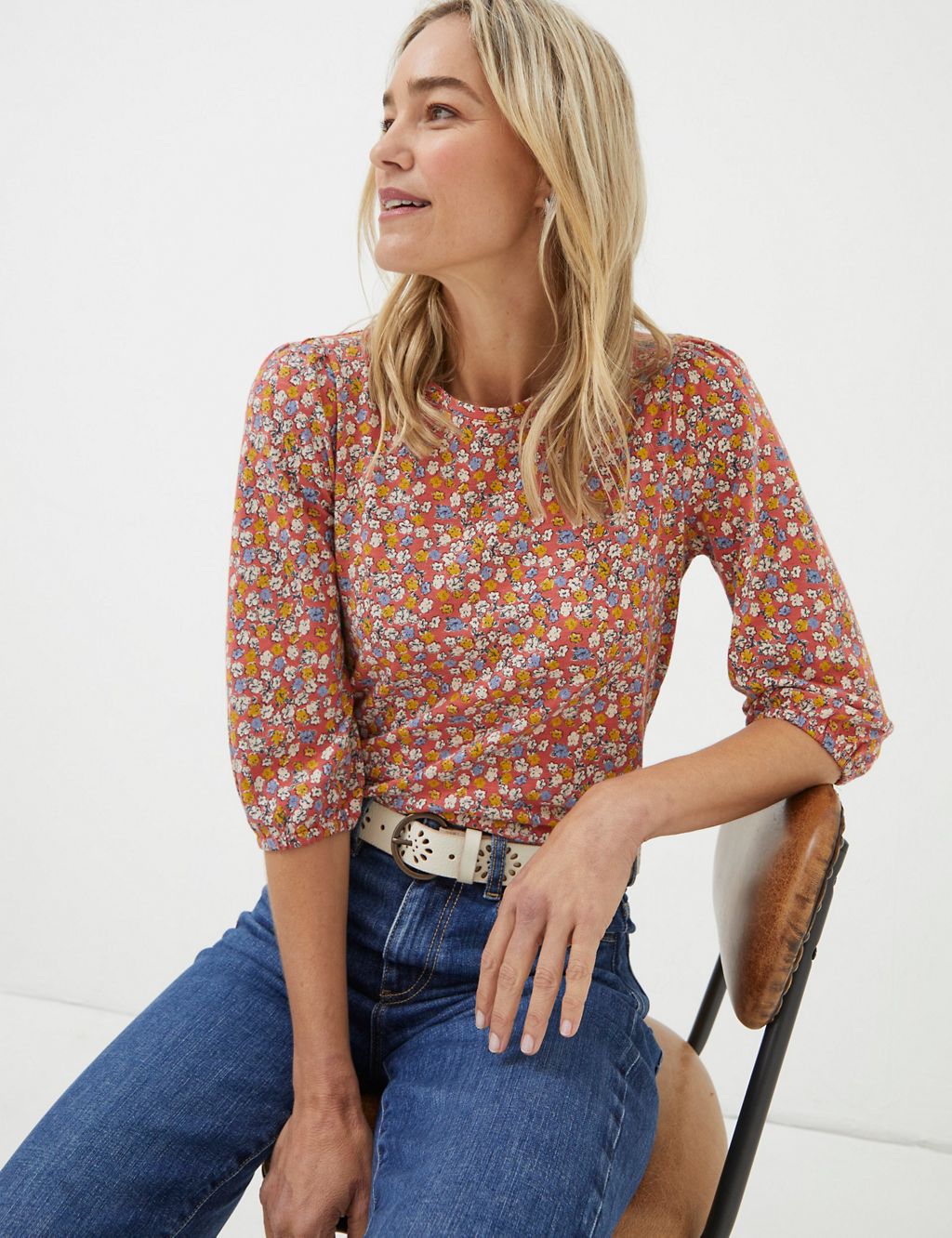 Pure Cotton Ditsy Floral Top 3 of 5
