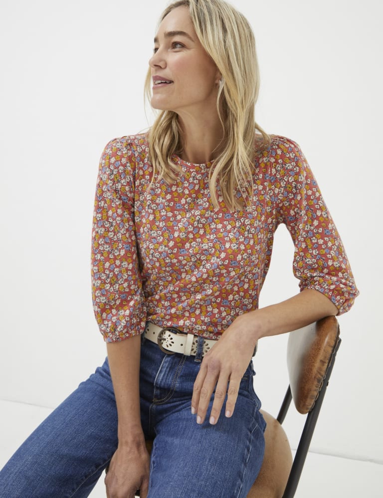 Pure Cotton Ditsy Floral Top 1 of 5