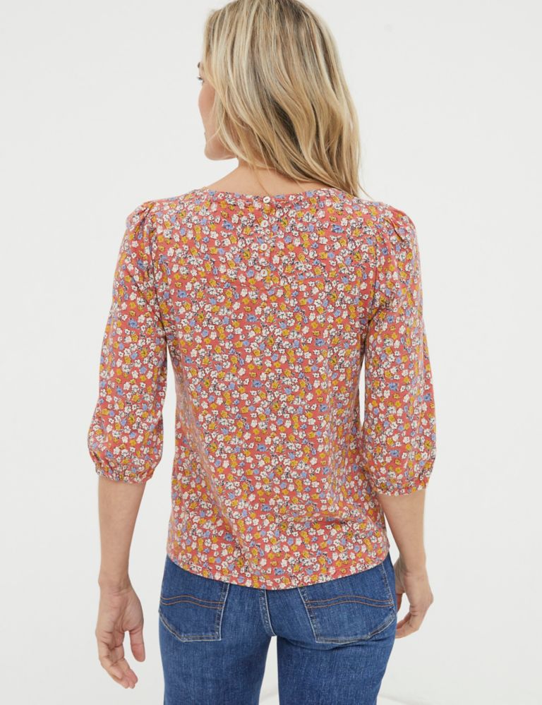 Pure Cotton Ditsy Floral Top 3 of 5