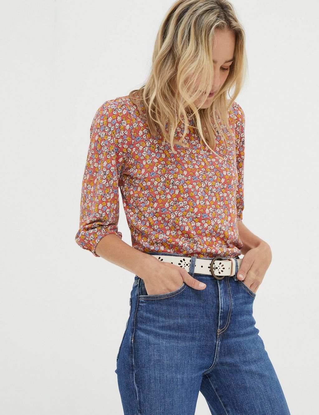 Pure Cotton Ditsy Floral Top 5 of 5
