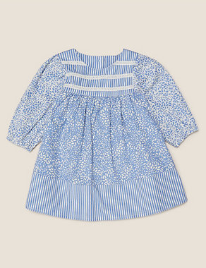 Pure Cotton Ditsy Floral Woven Dress (0-3 Yrs) Image 2 of 6