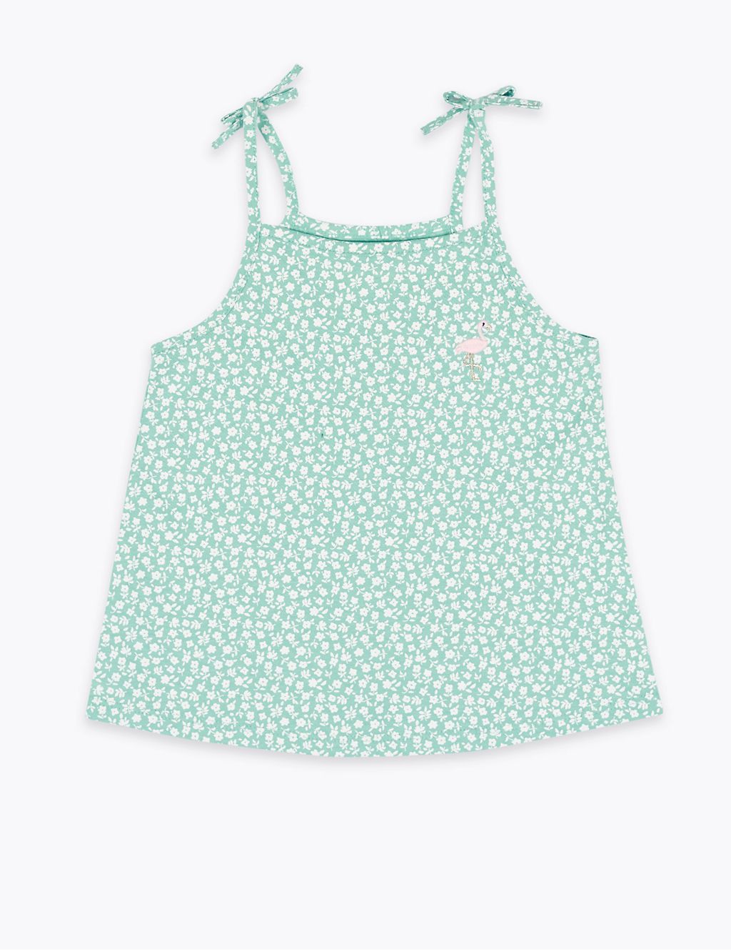 Pure Cotton Ditsy Flower Vest Top (2-7 Yrs) 1 of 4