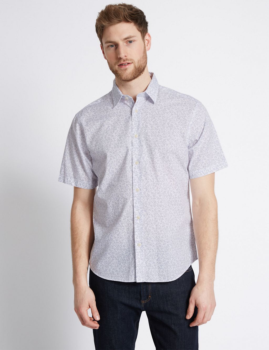 Pure Cotton Ditsy Print Shirt 3 of 3