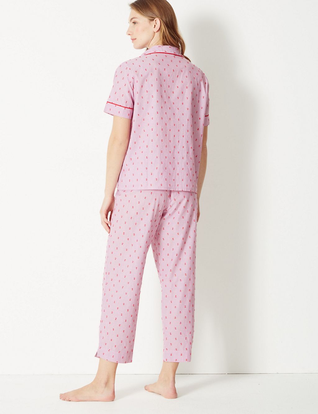 Pure Cotton Dobby Revere Collar Pyjama Set 2 of 4