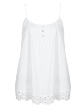 Pure Cotton Dobby Spotted Camisole Image 2 of 6
