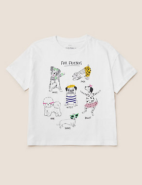 Pure Cotton Dog Gem T-Shirt (6-16 Yrs) Image 2 of 4