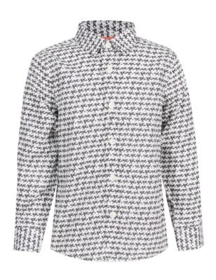 Pure Cotton Dogtooth Shirt (1-7 Years) Image 1 of 2