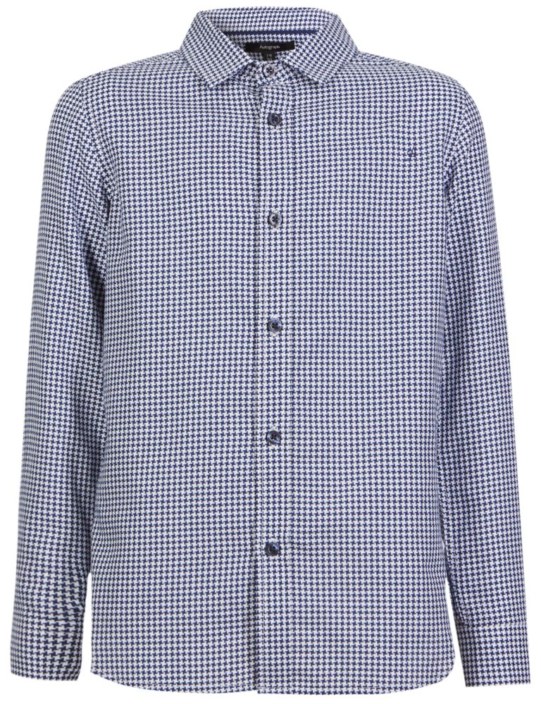 Pure Cotton Dogtooth Shirt (3-14 Years) 4 of 5