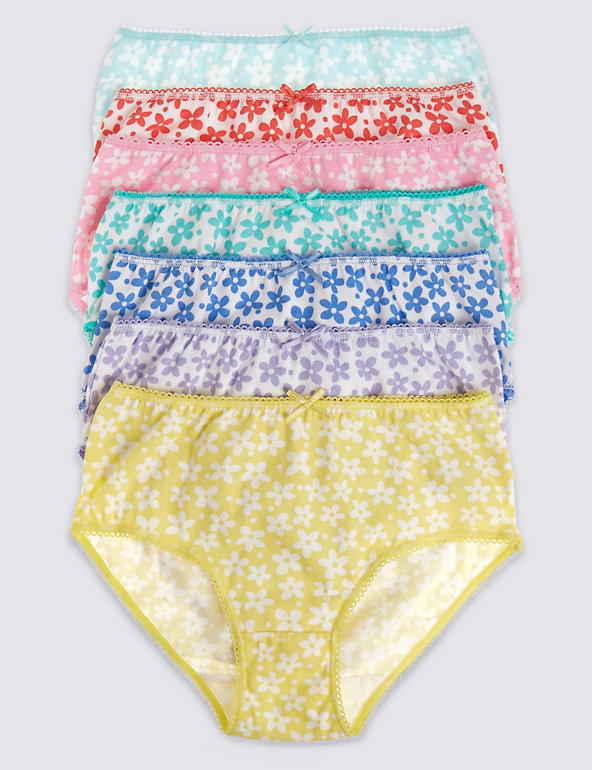 Pure Cotton Dot Flower Briefs (18 Months - 12 Years) Image 1 of 1