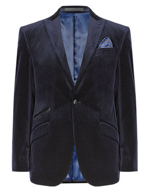 Pure Cotton Dotted Velvet Jacket Image 2 of 5