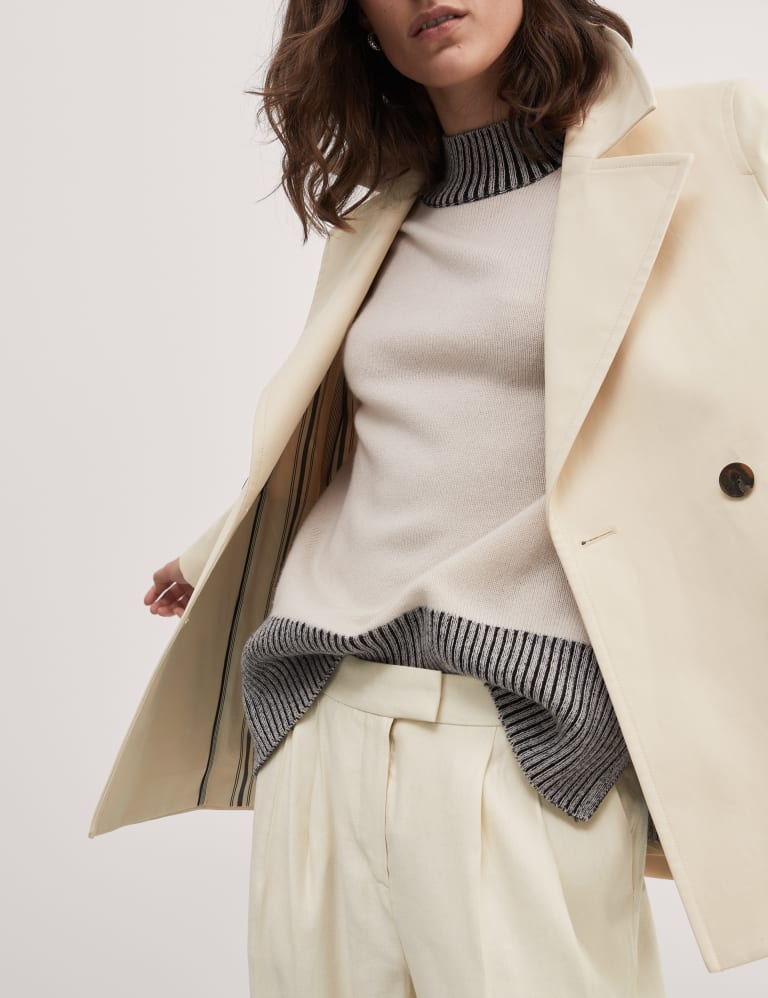 Double breasted slim hoodie solid casual long pea coat with belt 2025