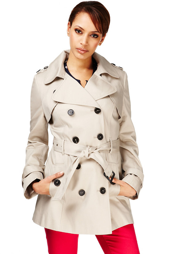 Pure Cotton Double Breasted Stormwear™ Trench Mac with Belt Image 1 of 1