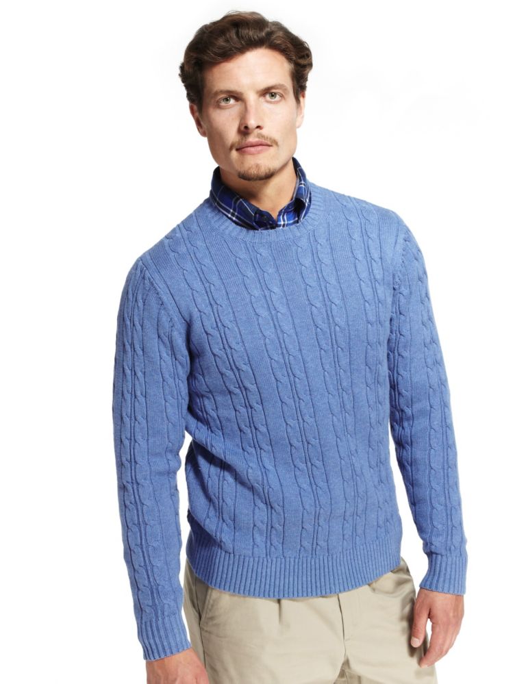 Pure Cotton Double Cable Knit Jumper 1 of 1