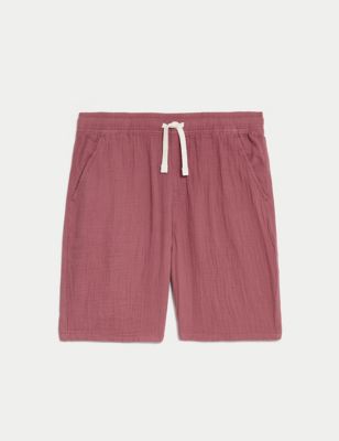 Pure Cotton Double Cloth Shorts (6-16 Yrs) Image 2 of 6