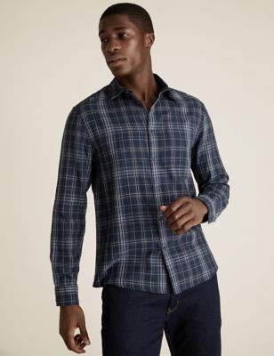 Pure Cotton Double Face Check Shirt Image 2 of 6