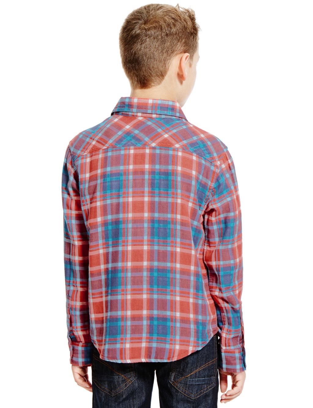 Pure Cotton Double Faced Checked Shirt (5-14 Years) 2 of 4