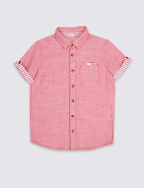 Pure Cotton Double Faced Shirt (3-14 Years) Image 2 of 5