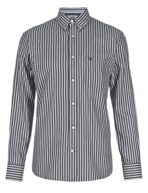 Pure Cotton Double Faced Striped Shirt Image 2 of 3