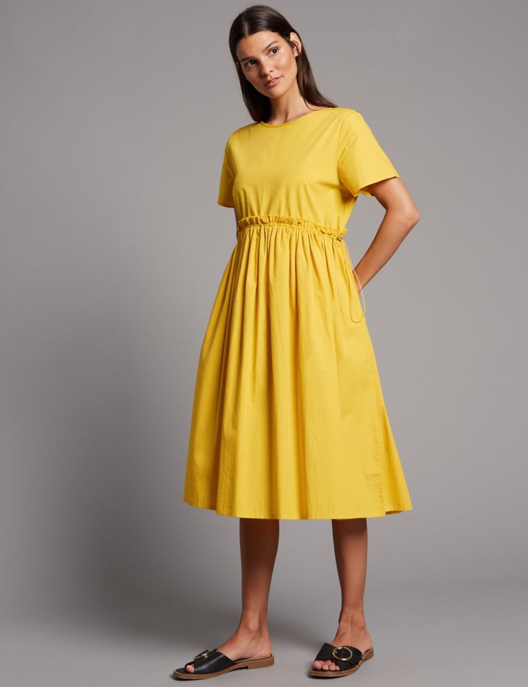 Pure Cotton Drawcord Swing Dress 3 of 5