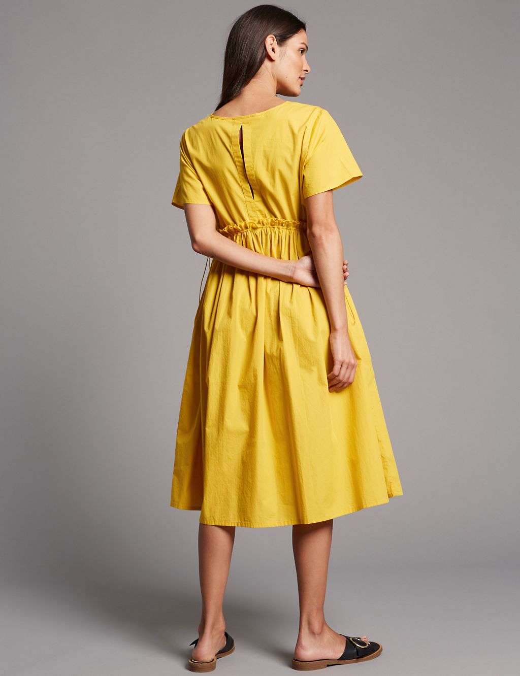 Pure Cotton Drawcord Swing Dress 4 of 5