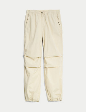 Pure Cotton Drawstring Parachute Trousers Image 2 of 5