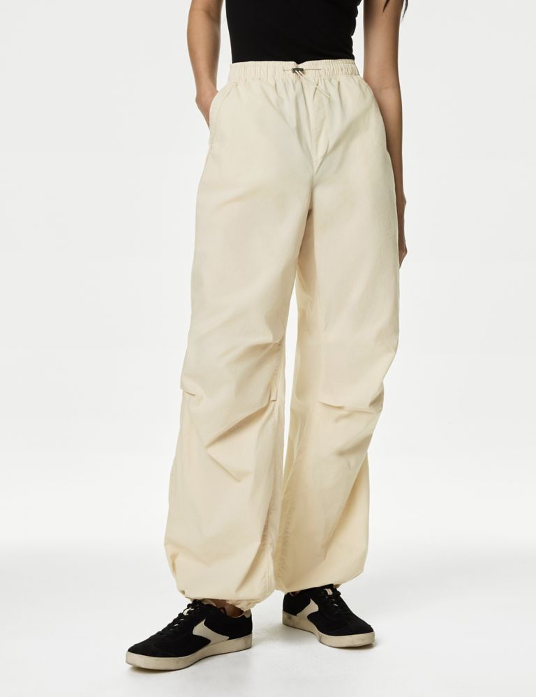 Pure Cotton Drawstring Parachute Trousers 4 of 5