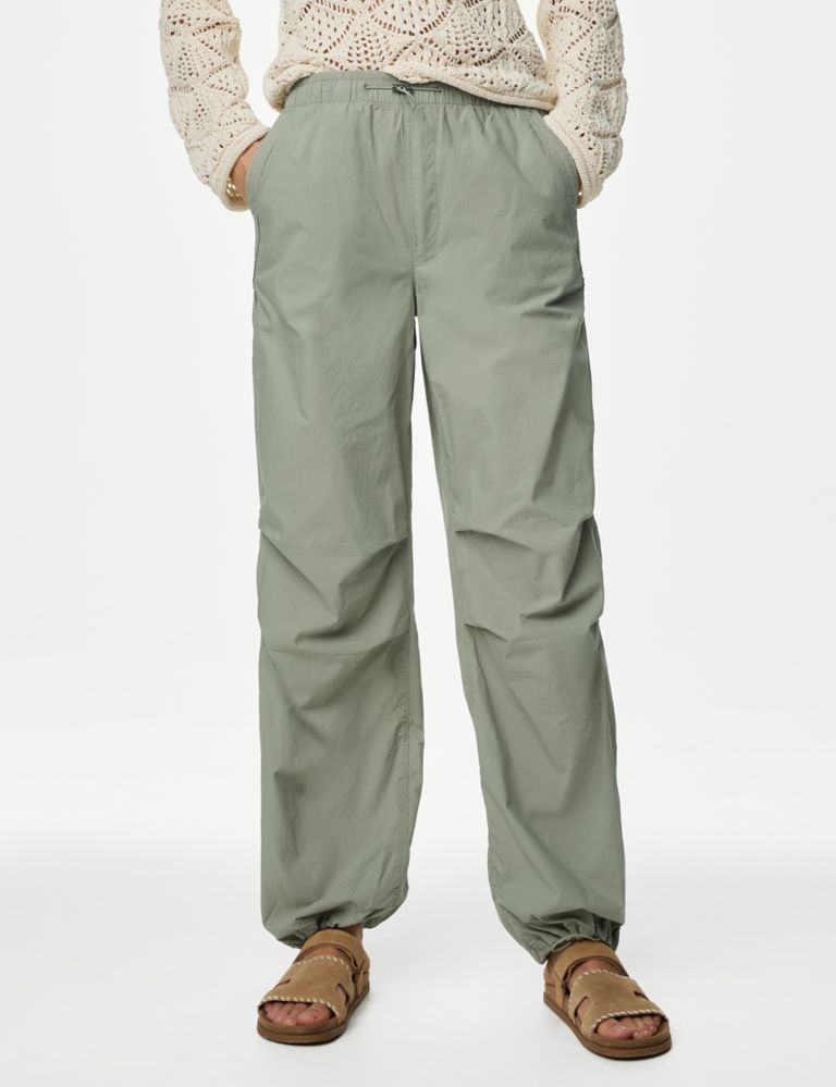 Pure Cotton Drawstring Parachute Trousers 4 of 5