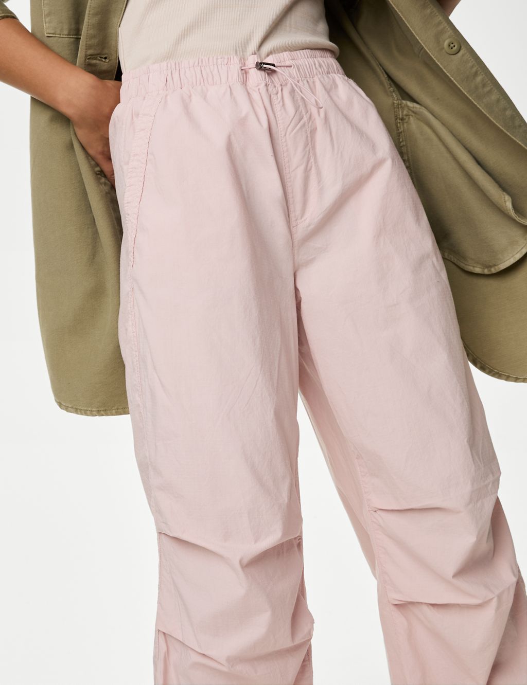 Pure Cotton Drawstring Parachute Trousers 2 of 5
