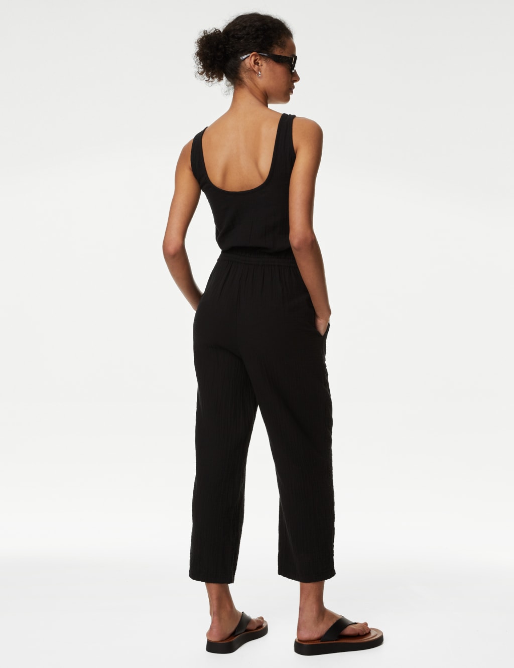 Pure Cotton Drawstring Sleeveless Jumpsuit M&S Collection M&S