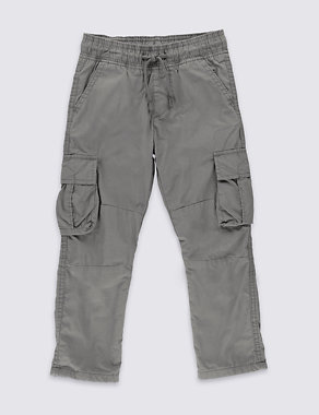 Pure Cotton Drawstring Trousers (1-7 Years) Image 2 of 3