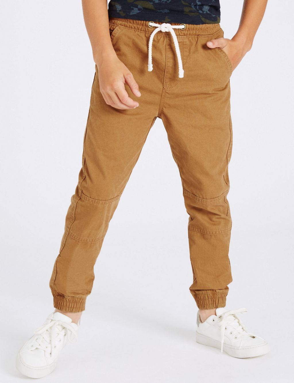 Pure Cotton Drawstring Trousers (3-14 Years) 2 of 6