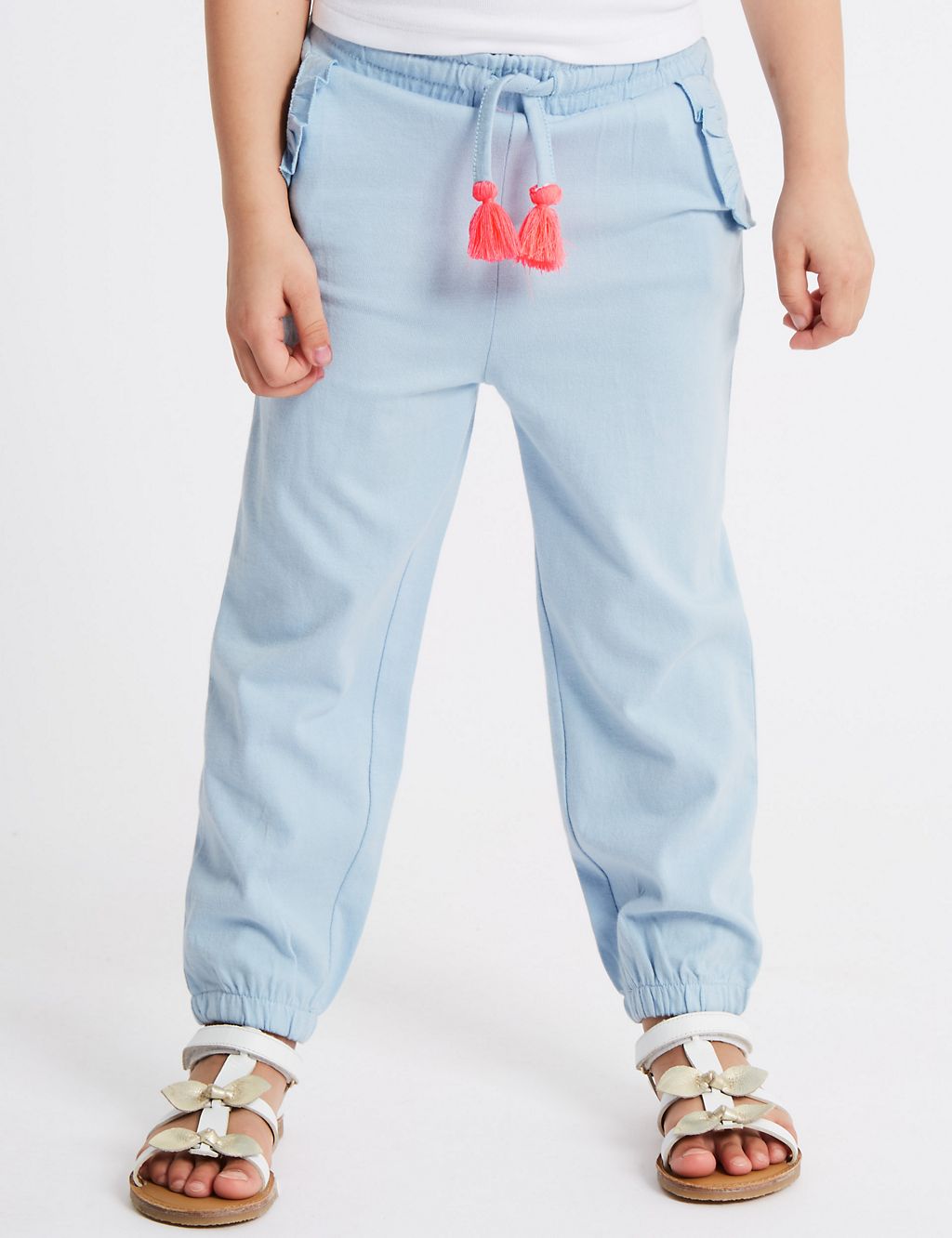 Pure Cotton Drawstring Trousers (3 Months - 7 Years) 2 of 5